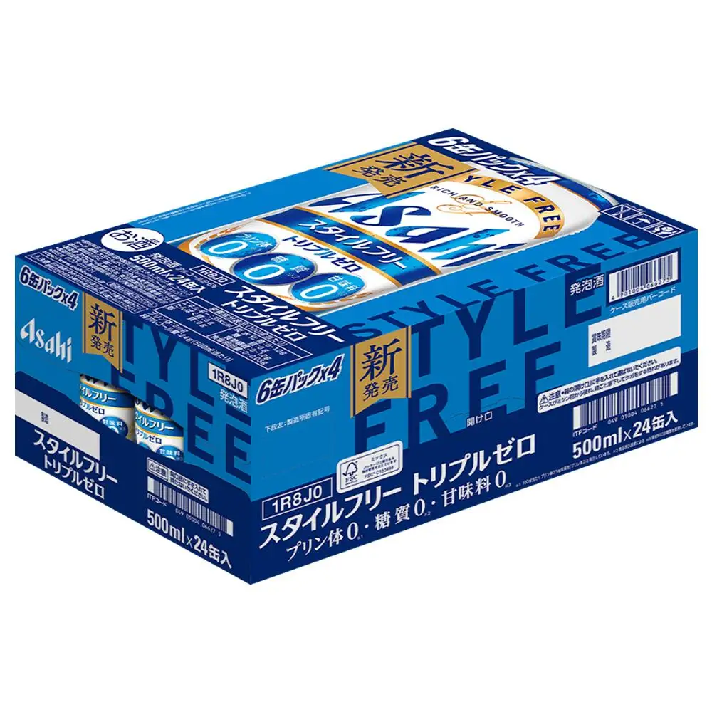 【福島のへそのまち　もとみや産】スタイルフリートリプルゼロ500ml×24本　【07214-0463】