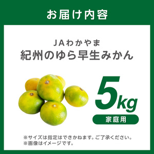 【1306】JAわかやま　紀州のゆら早生みかん（家庭用）5kg