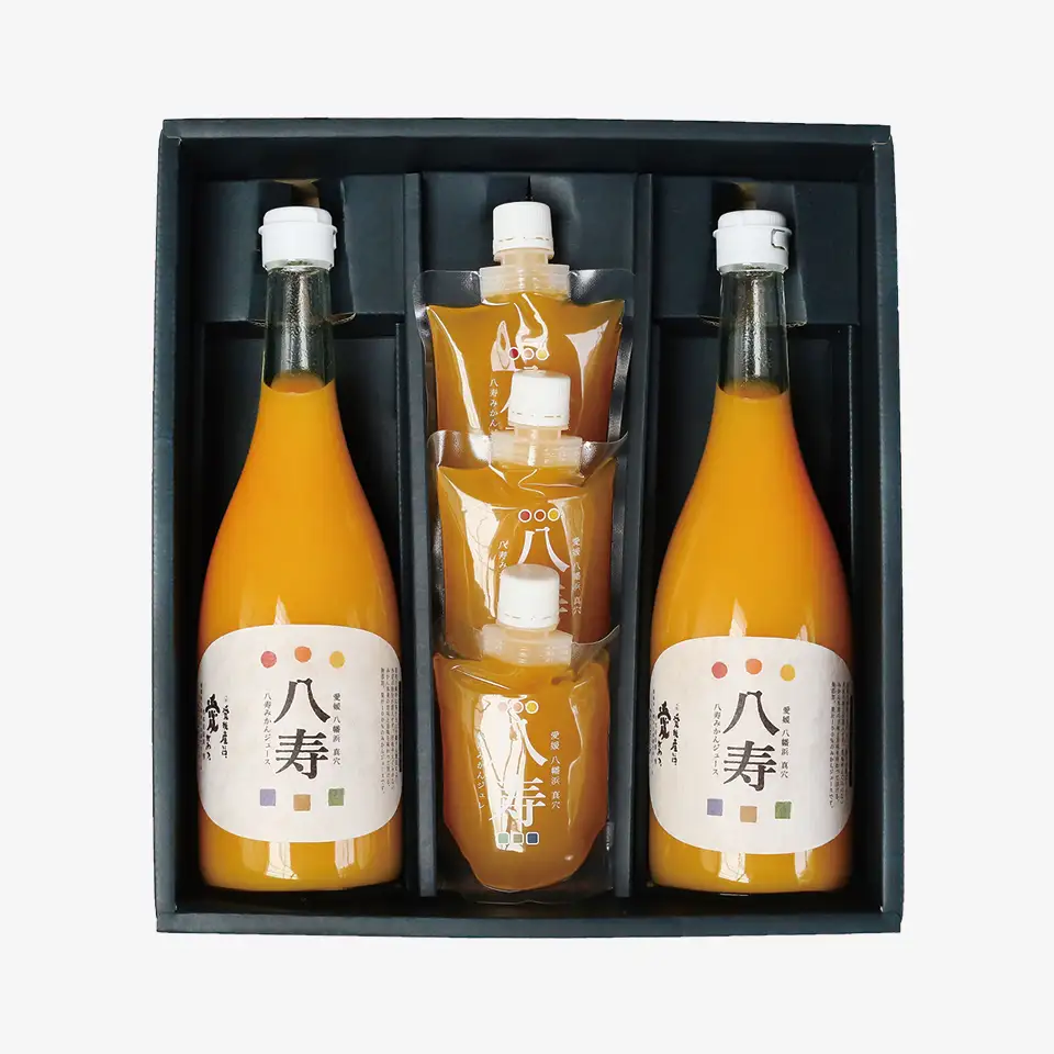 八寿ギフトセット(八寿みかんジュース2本、八寿みかんジュレ3個)[化粧箱入]【E34-1】【1510682】 YWTBE001