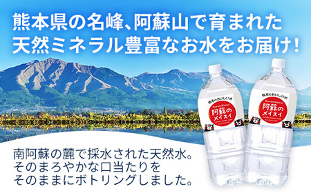 【定期便3ヶ月】熊本のおいしいお水 阿蘇のメイスイ 2L×12本（2ケース）（共通返礼品・御船町） - 飲料水 ミネラルウォーター 軟水 防災 備蓄 ローリングストック【価格改定】