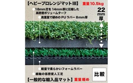 ゴルフ練習マット 高重量10.5kg・第三世代ボリューム芝 HEAVY PRO RANGE MAT III 150cm×100cm ゴムティー2個 LL&L 付き 【パターマット工房PROゴルフショップ】[ATAG096]