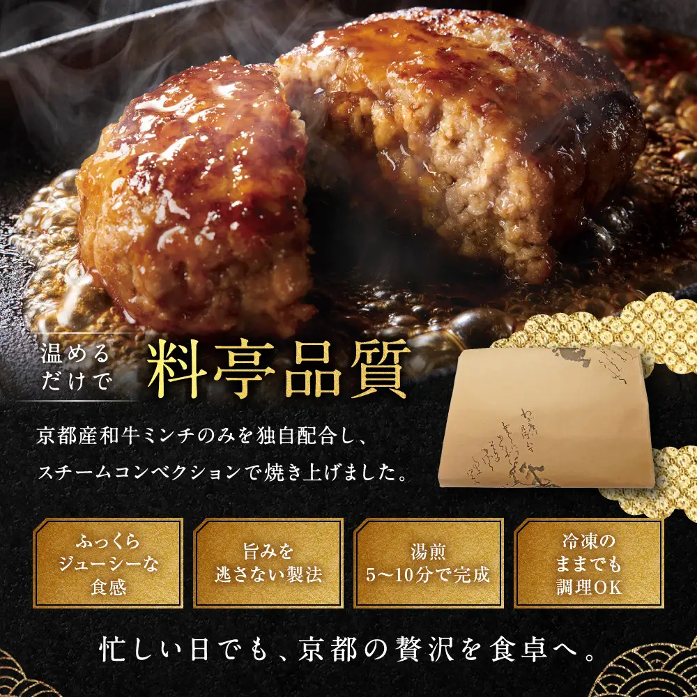 【銀閣寺大西】京の贅沢ハンバーグ150g×5個｜京都 老舗精肉店 有名店 贅沢 人気セット