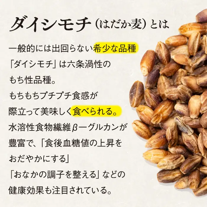 AB1-010 千葉県長生村産　自然栽培　ダイシモチ麦（六条大麦）300g×8袋