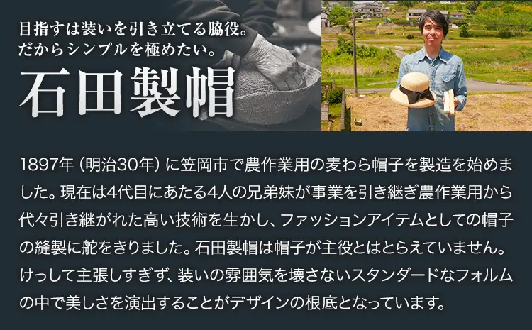 ラフィアブレード ソフトハットブルトン Sサイズ　帽子