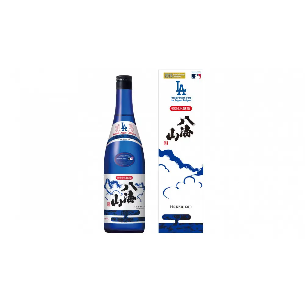 ドジャース公式日本酒 【八海山 ブルーボトル 優勝記念ラベルセット】 720ml×2本 【お酒 さけ 純米大吟醸　本醸造 ギフト 人気 おすすめ 送料無料 ドジャース ロサンゼルス ワールドシリーズ 優勝】