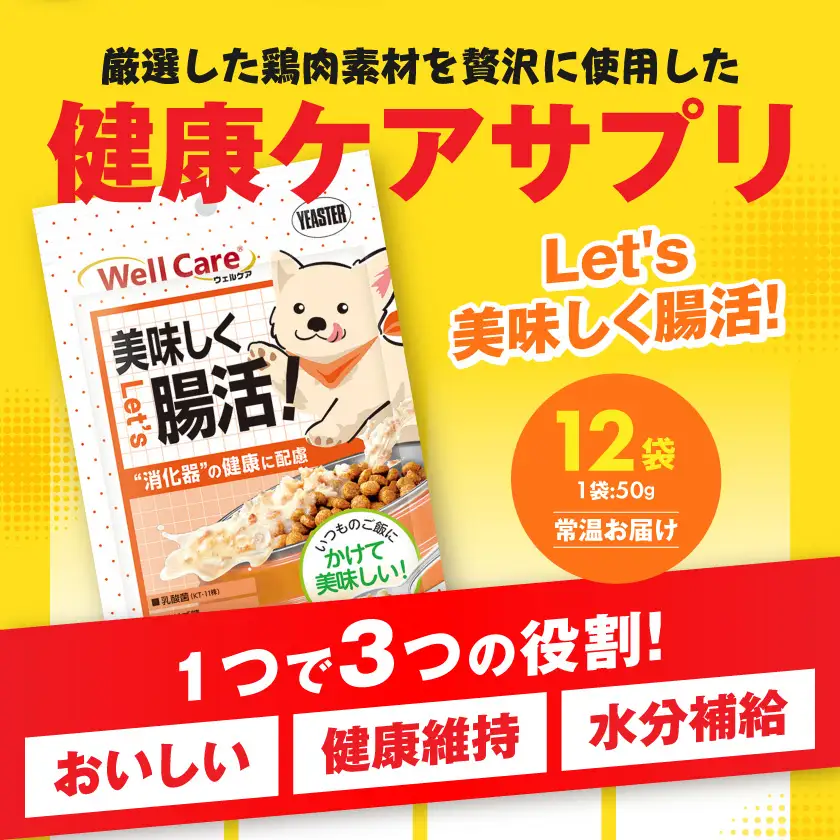 愛犬に【ウェルケア サプリレトルト】Let's 美味しく腸活!12袋〔LE-33-012〕