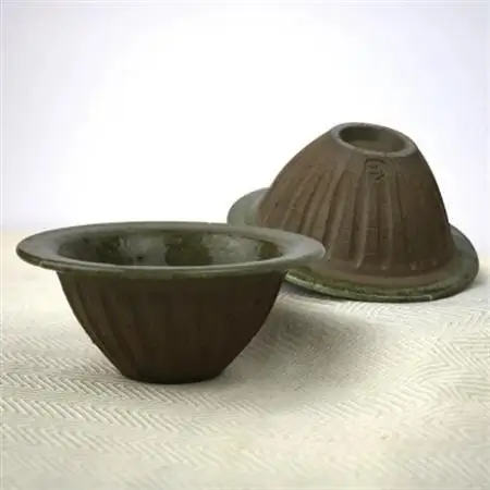 伝統のやちむん　灰釉しのぎ小鉢　ペア【仁陶器工房】【1724472】
