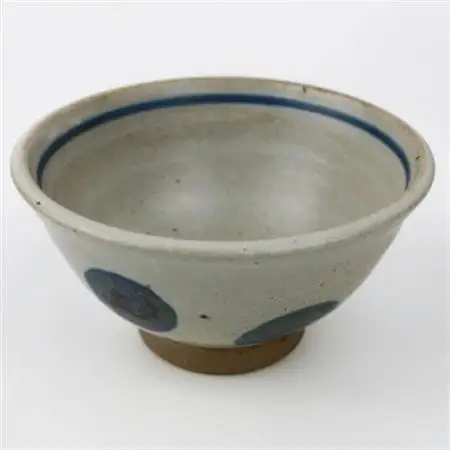 伝統のやちむん　丸紋 3.5寸マカイ ペア　【仁陶器工房】【1724474】