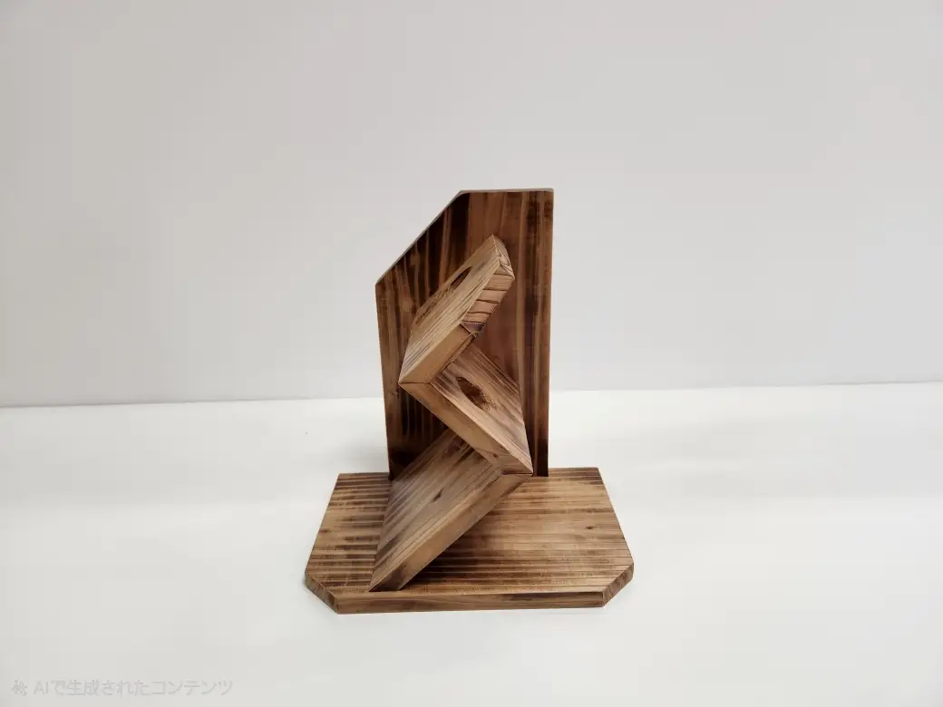 木製ワインラック ～波状型スタンド～（3本立て型））　ワイン立て