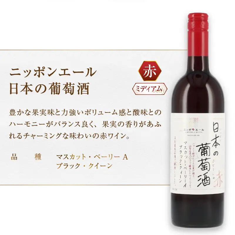 ワイン シャトー勝沼 ニッポンエール 日本の葡萄酒 赤白2本（MG）B-794