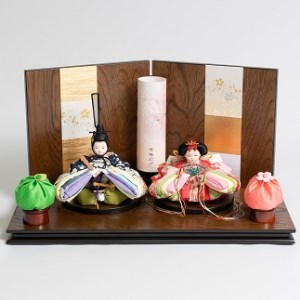 伝統工芸士 蘇童のひな人形『手まり雛 ころろ』紺桜　コンパクト親王飾り