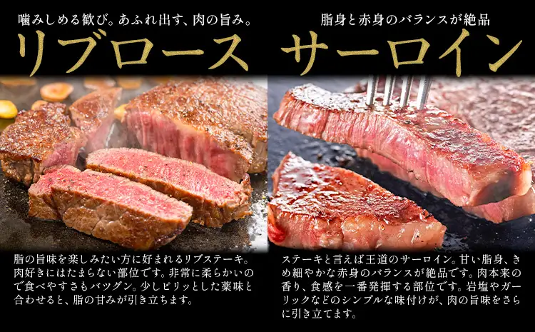 岡山県産牛 ステーキ サーロイン or リブ 1kg  交雑牛 牛肉