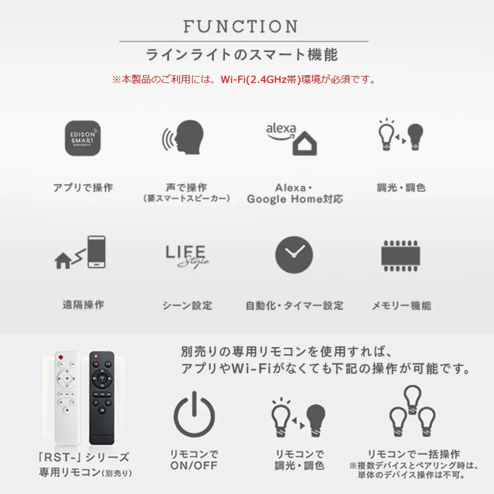 エジソンスマート ラインライト 300mm for ダクトレール ブラック 福岡市