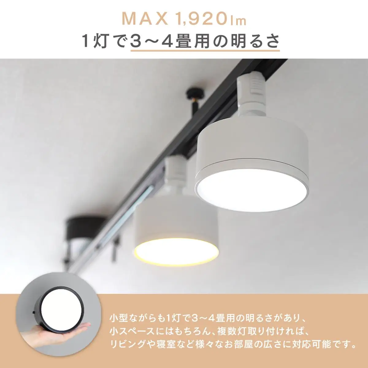 エジソンスマート ミニシーリングライト アーム付き(ダクトレール用) 福岡市 ブラック