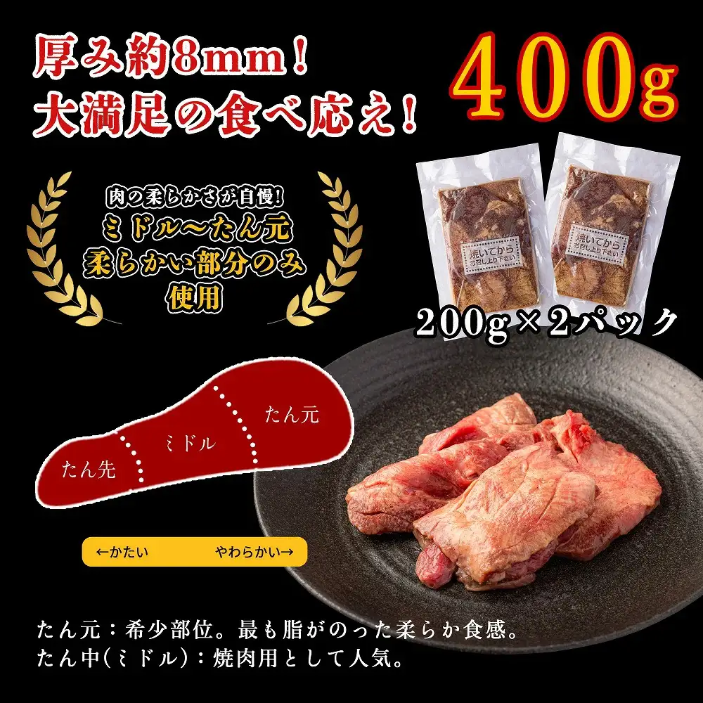 仙台名物　特選厚切牛たん　400g 【職人の塩味】　【04209-0267】