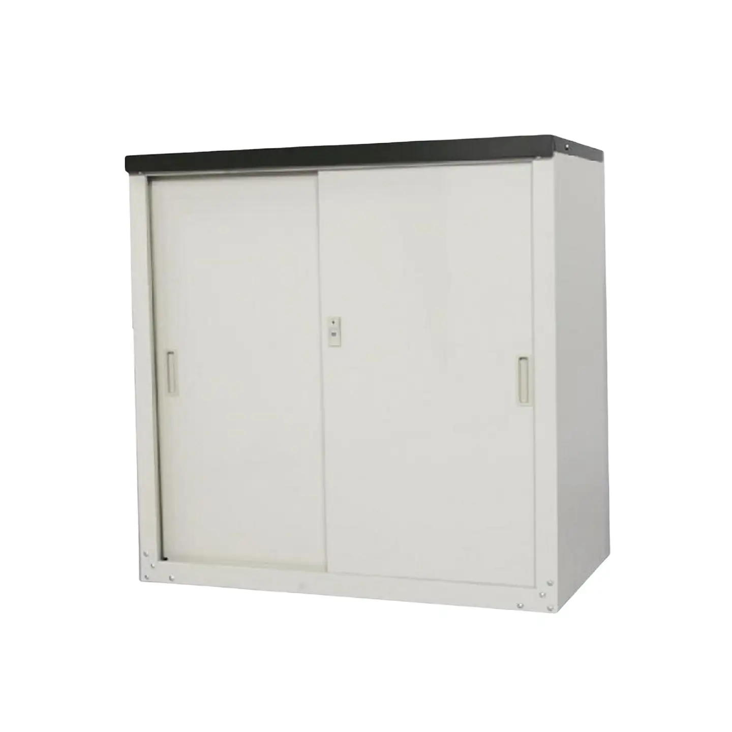 家庭用収納庫92 奥行47×幅89×高さ92cm スチール ライトグレー 組立簡単 グリーンライフ