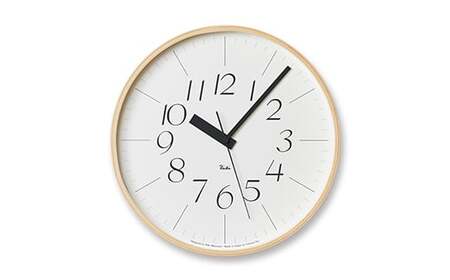 RIKI CLOCK RC［電波時計］/（WR20-01） 細文字タイプ Lemnos レムノス 時計 渡辺力 インテリア 民芸品 工芸品 伝統技術  FAD-0264