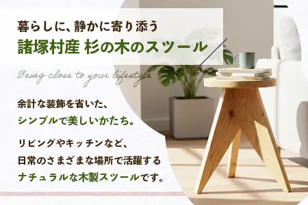 LOCAL STOOL 1脚 スツール 椅子 家具 雑貨 インテリア おしゃれ 木の椅子 木製スツール 平田兄弟株式会社 宮崎県 諸塚村 HR-01