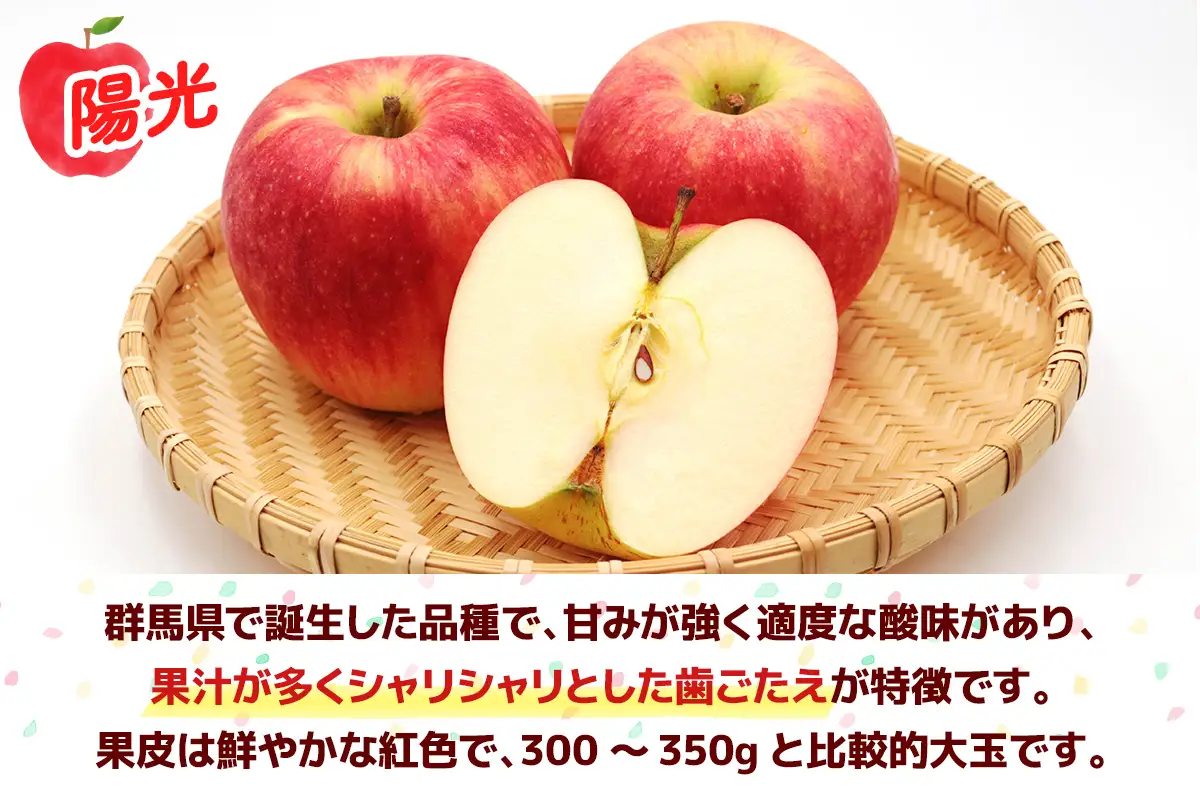 陽光 6玉(約2kg)＆りんごジュース2本セット 群馬県甘楽町産 [0343]