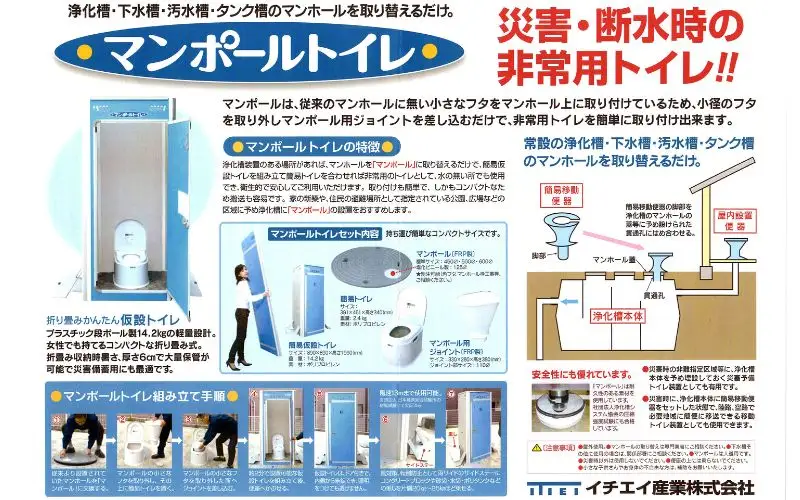 非常用トイレ マンポールトイレセット（マンホールサイズφ450） / 和歌山 田辺市 災害用 災害用トイレ 地震 防災グッズ  【ies001】