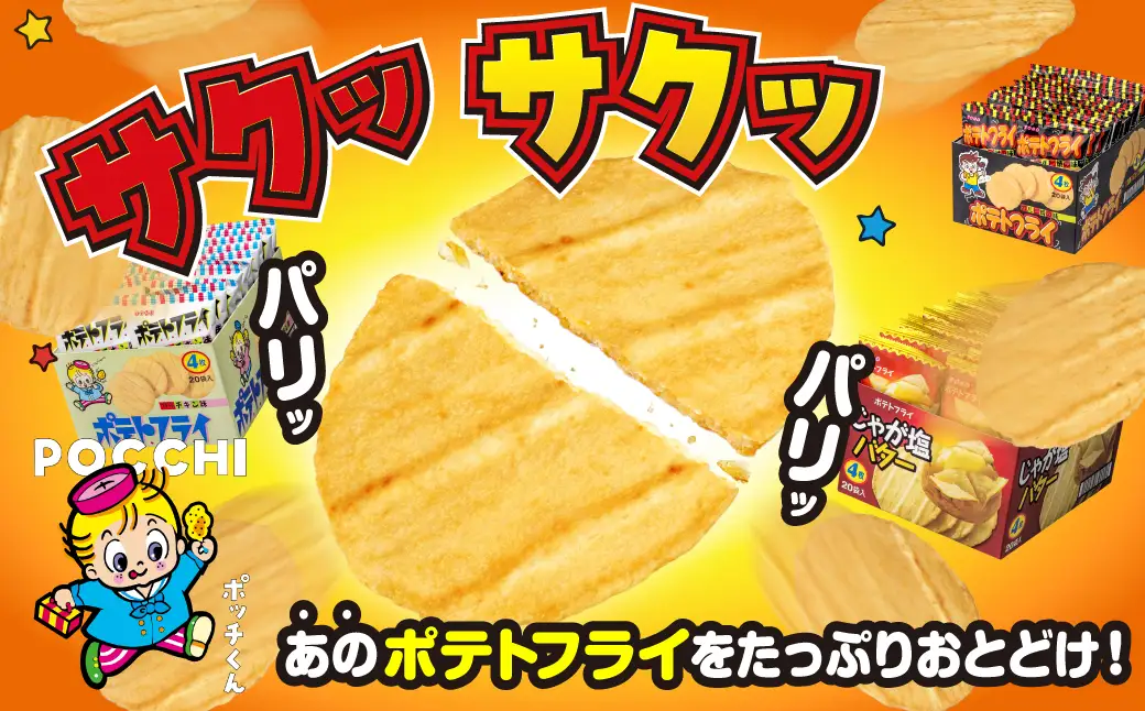 ポテトフライ おまかせ2箱 （4枚(11g)×20袋入×2箱） 駄菓子 だがし お菓子 ポテフ ポテト 東豊製菓 駄菓子 ポテトスナック トーホー フライドチキンスナック 愛知県 豊橋市 スナック菓子 おつまみ