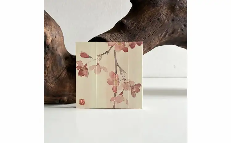 小さな襖絵　さくら 〈 絵画 アートパネル インテリア おしゃれ 壁掛け 桜 和 花 植物 自然 軽量 玄関 寝室 部屋 ピンク リビング  アート プレゼント ギフト  〉 さくら1 
