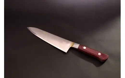 下総国光月作金彩　牛刀　180mm