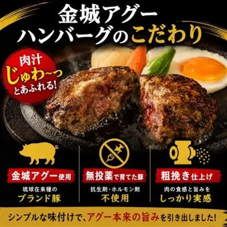 【琉球在来種・無投薬養豚】金城アグーを使用!餃子12個×2P＆ハンバーグ120g×4個【配送不可地域：離島】【1731173】