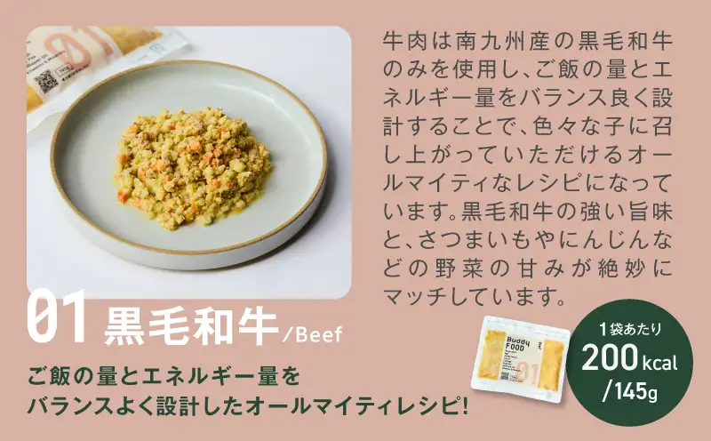 Buddy FOOD グレインフリーセット 3種6パック（黒毛和牛、豚もも、低脂質チキン・ケア） K390-001_15 国産 肉 低脂質 ペットフード