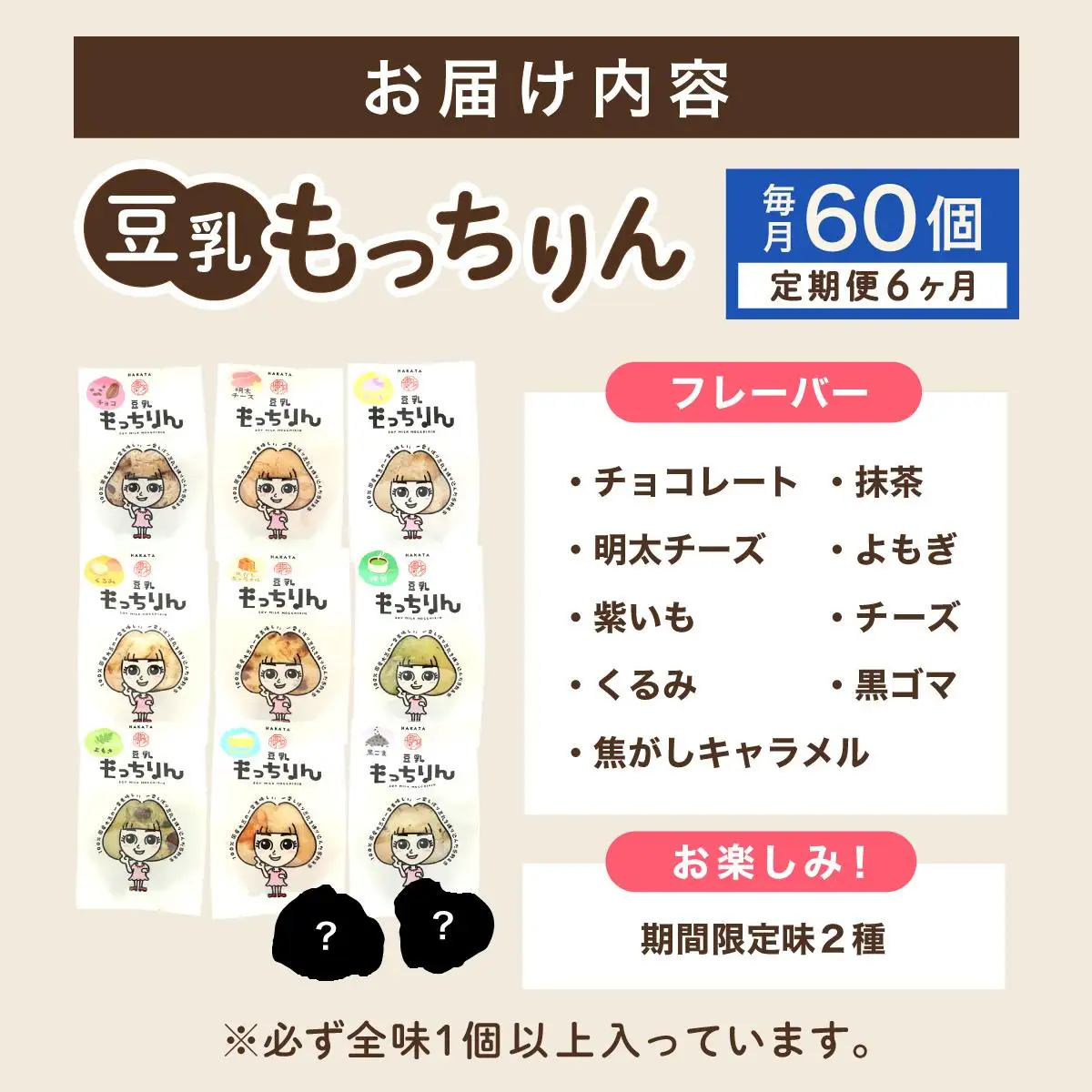 ＜定期便・全6回＞濃厚豆乳＆コラーゲン入り お豆腐屋さんの豆乳もっちりん 60個セット