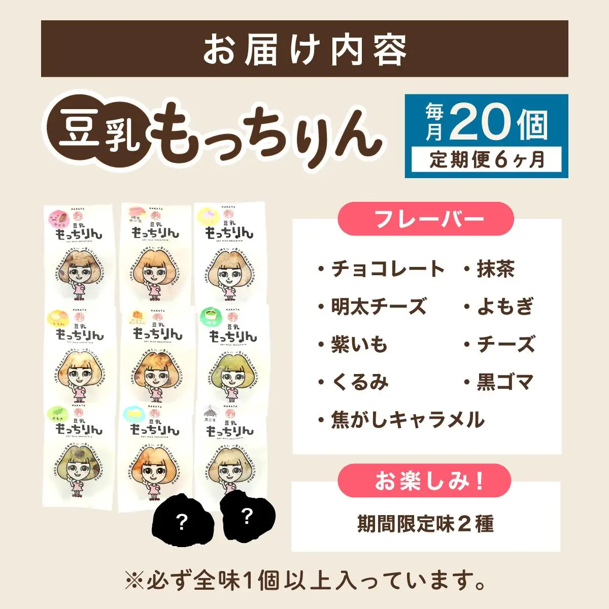 ＜定期便・全6回＞濃厚豆乳＆コラーゲン入り お豆腐屋さんの豆乳もっちりん 20個セット