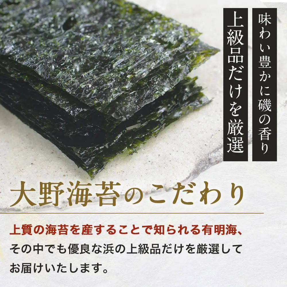 【全3回定期便】大野海苔 192枚 (48枚×4本) ギフト箱入り｜海苔 のり 味付のり 味のり 卓上のり 味付け海苔 味付けのり 焼き海苔 人気 おすすめ