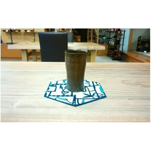 ≪木曽漆器≫ 缶ビール 丸ごとカップ 黒スリ