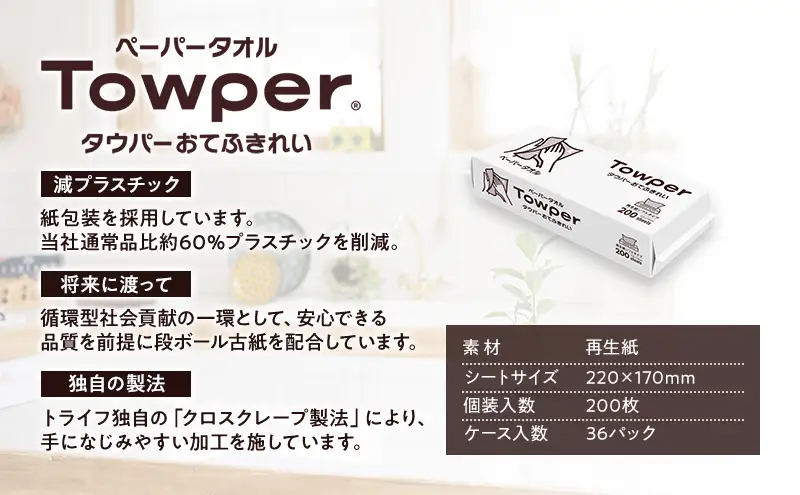 Towper　おてふきれいS お手拭き ペーパータオル キッチン用品 台所用品 静岡県 島田市