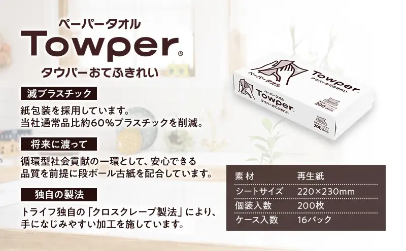 Towper　おてふきれいM お手拭き ペーパータオル キッチン用品 台所用品 静岡県 島田市