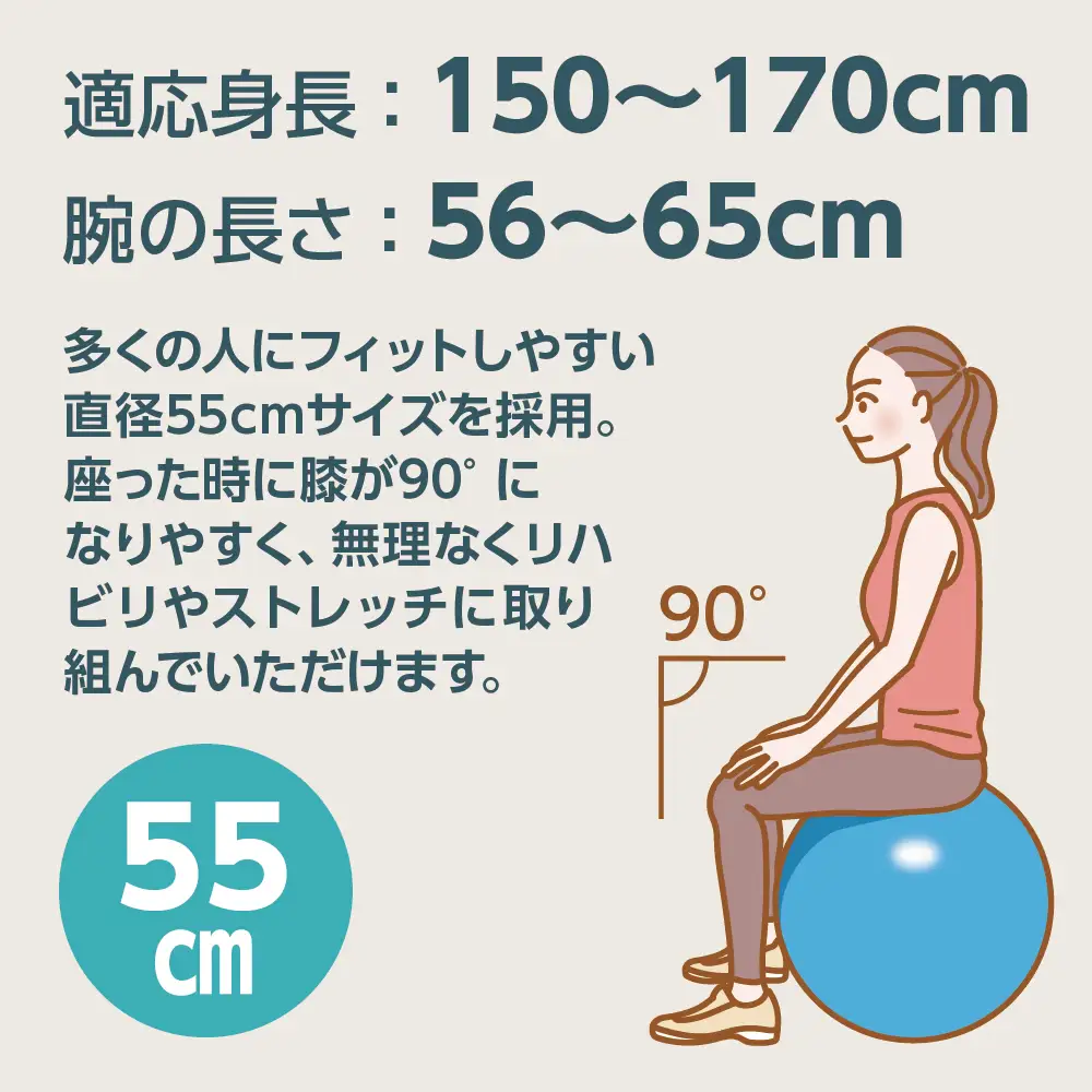 ストレッチボール 55㎝ ライトブルー ボール ポンプ付き ストレッチ トレーニング 