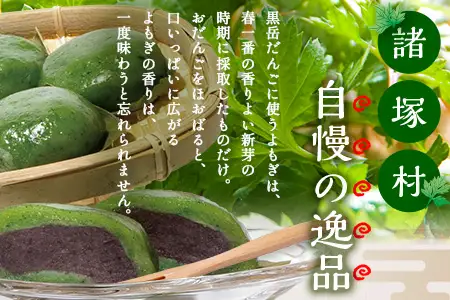 【定期便3ヶ月毎3回】だんご 黒岳だんご（6個入×5P）×3回［3か月毎配送］計90個 冷凍｜団子 和菓子 お菓子 あんこ こしあん よもぎ 米粉 手作り 個包装 大容量 もろっこはうす 宮崎県 諸塚村 MO-06