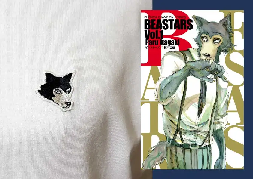 BEASTARS　刺繍ワッペンTシャツ（レゴシ）Ｓサイズ