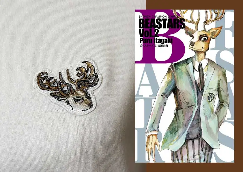 BEASTARS　刺繍ワッペンTシャツ（ルイ）Ｍサイズ