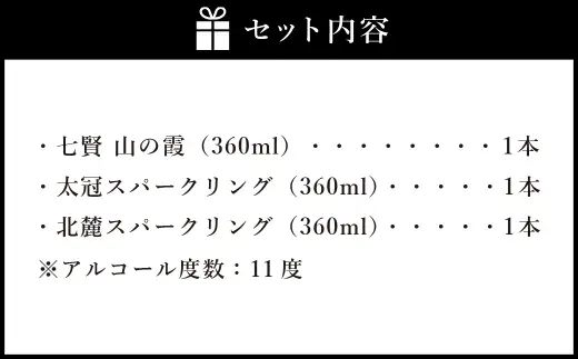 山梨の「山の酒」 3酒蔵のスパークリング日本酒飲み比べセット 日本酒 お酒 酒 セット 飲み比べ 国産 山梨県産 スパークリング 11度 炭酸