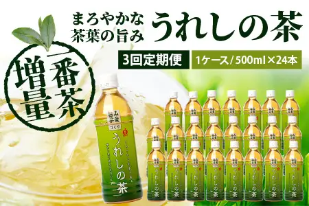 工場直送！うれしの茶 500ml×24本入 《3回 定期便》箱買い セット お茶 飲料 緑茶 飲み切りサイズ うれしの 嬉野茶 ペットボトル 24本入り 500ml ストック ギフト 贈り物 贈答 お中元 お歳暮 季節の変わり目 旬 備蓄 備え 佐賀県 鹿島市 F-97
