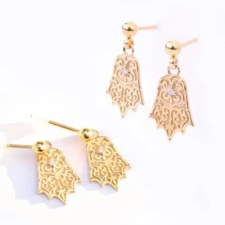 【Do_goods】古墳時代の造形美『棘葉形杏葉』ダイヤモンド シルバーピアス 659-874-D【配送不可地域：離島・沖縄県】【1490357】