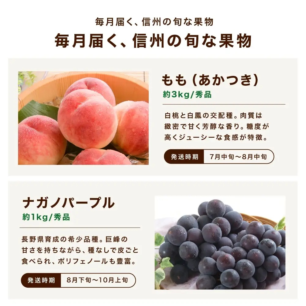 【定期便7回】信州の恵み 旬果 セレクト便 ( ライトプラン )
