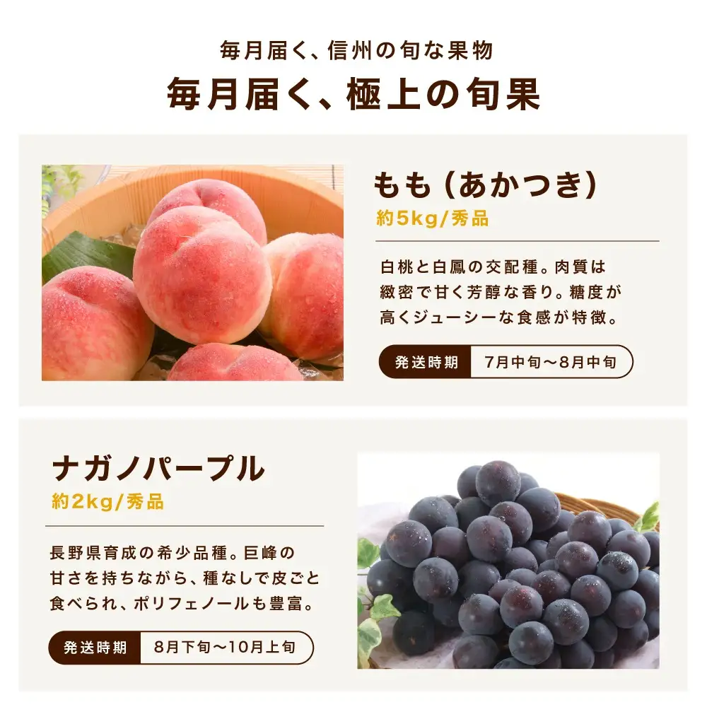 【定期便7回】信州の恵み 旬果 セレクト便 ( プレミアム )