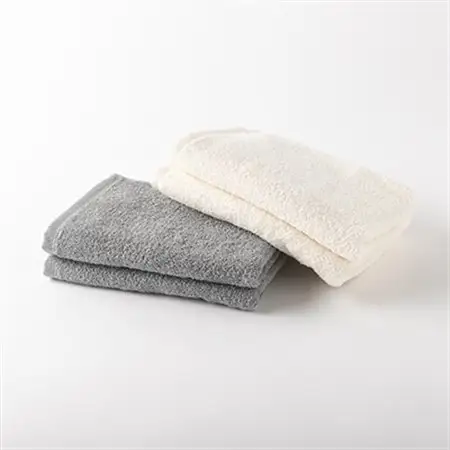 泉州産フェイスタオル4枚セット・グレーとアイボリー【1082361】