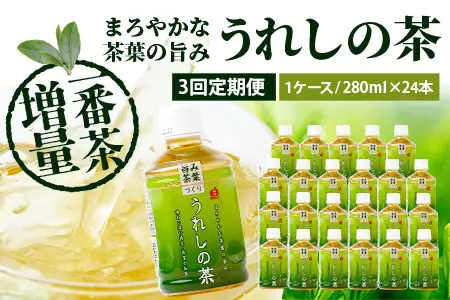 工場直送！うれしの茶 280ml×24本入 《3回 定期便》箱買い セット お茶 飲料 緑茶 飲み切りサイズ うれしの 嬉野茶 ペットボトル 24本入り 280ml ストック ギフト 贈り物 贈答 お中元 お歳暮 季節の変わり目 旬 備蓄 備え 佐賀県 鹿島市 E-187