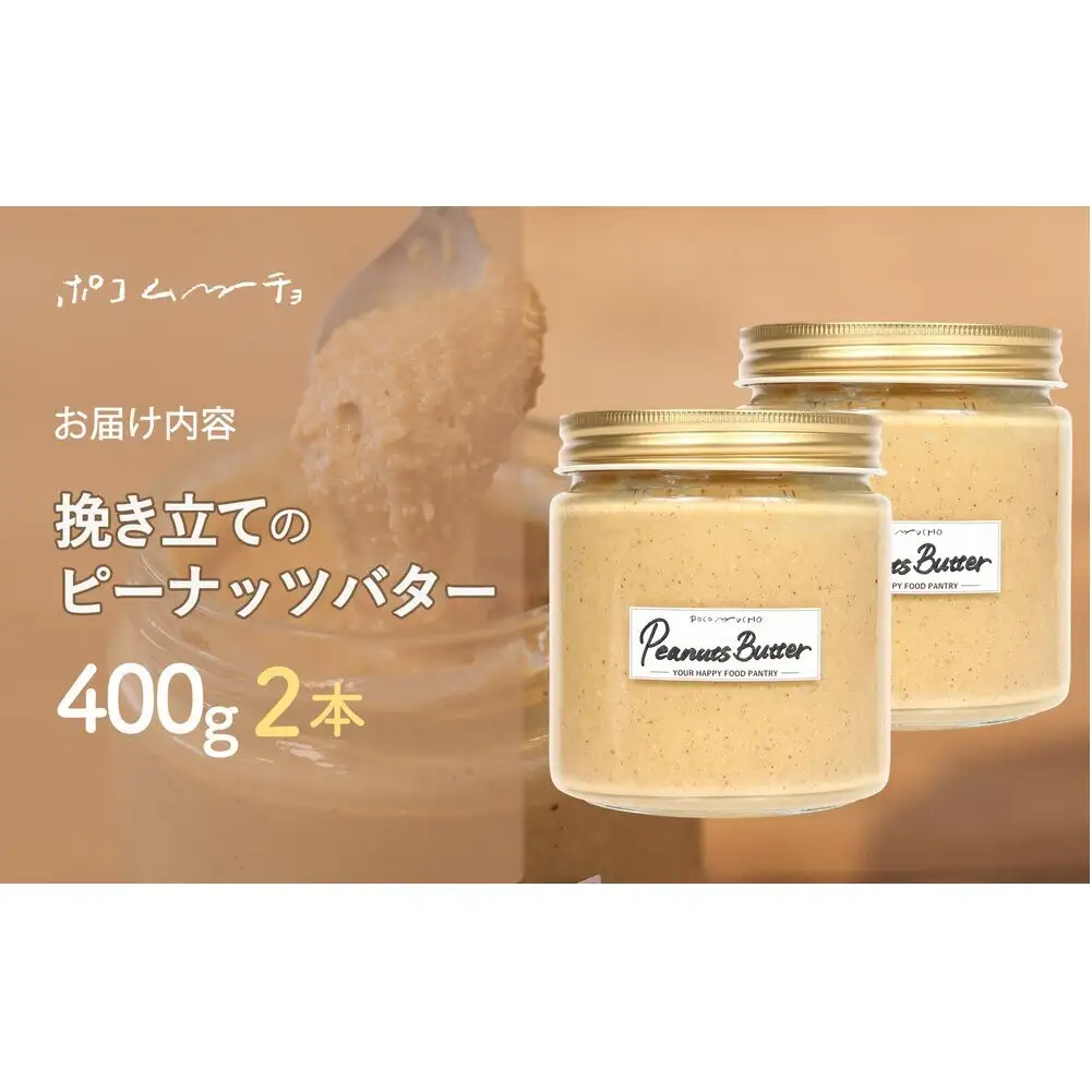【福岡市にて製造】完全無添加 ピーナッツバター ピーナッツペースト 落花生 濃厚 400g×2本セット