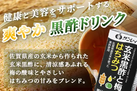 玄米黒酢と梅はちみつ 125ml×24本 6回 定期便 ６カ月 清涼飲料水 飲みやすい サンレイ 紙パック 飲料 飲み物 さわやか サッパリ 健康 美容 抗酸化作用 リピーター 美味しい ストック 定期 常備 人気 送料無料 佐賀県 鹿島市 H-57