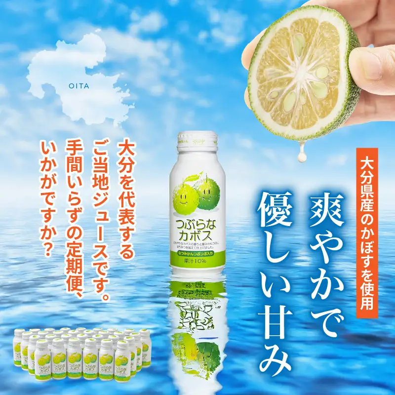 【毎月１ケース】つぶらなカボス　3回定期便_2726R-2