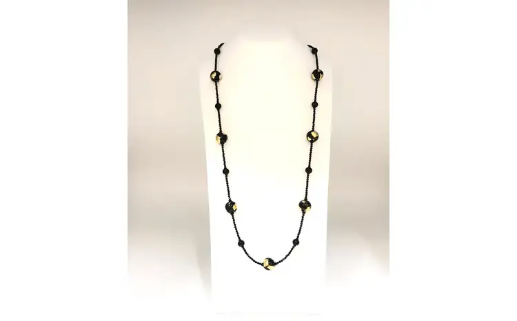 輪島うるし塗 HAKU ネックレス （黒金箔） wa049　ネックレス